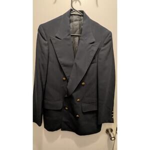 Bachrach Blazer Navy Blue Gold Buttons Business Size 40R Chest:40 Length:30